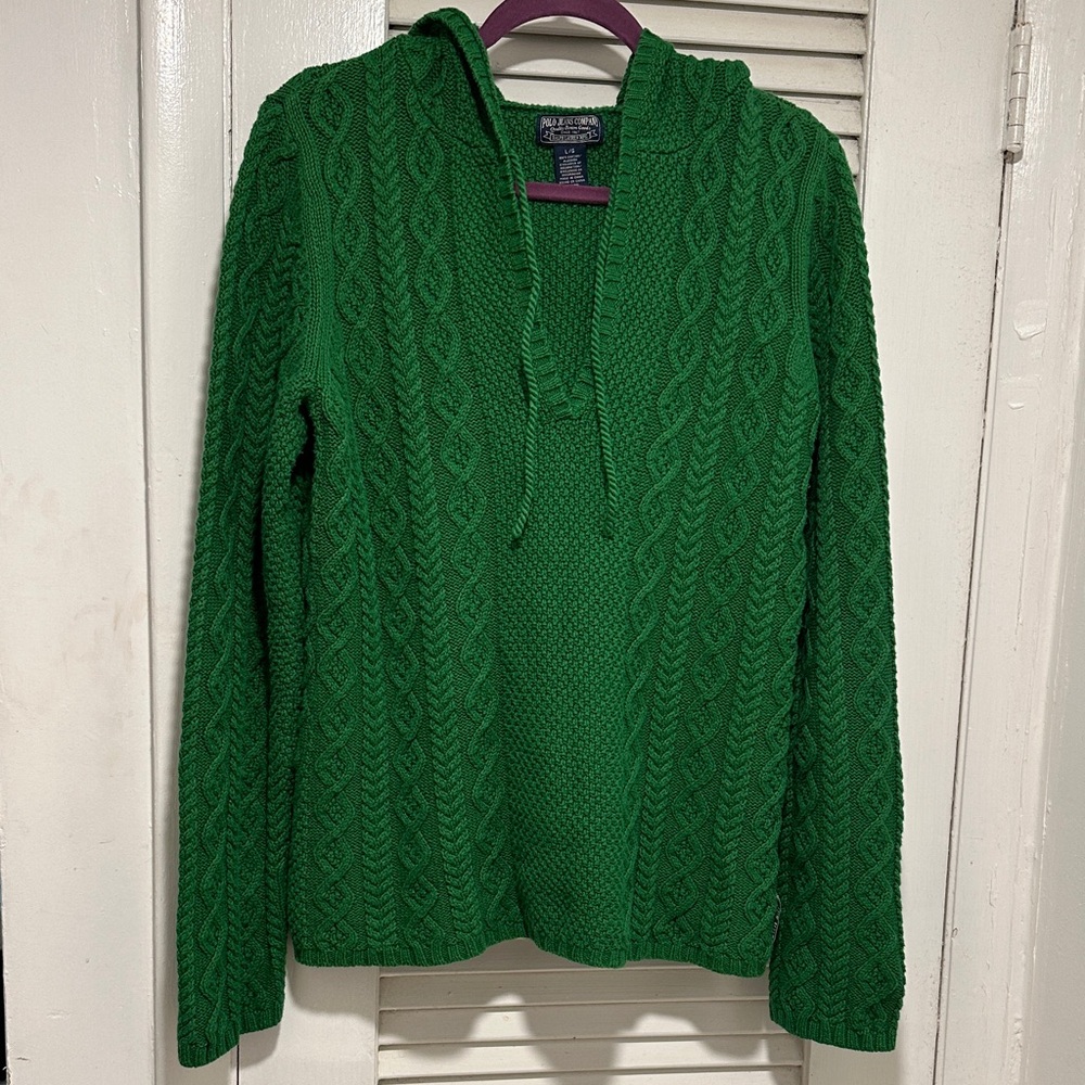 Polo by Ralph Lauren Green Cable Knit Sweater
